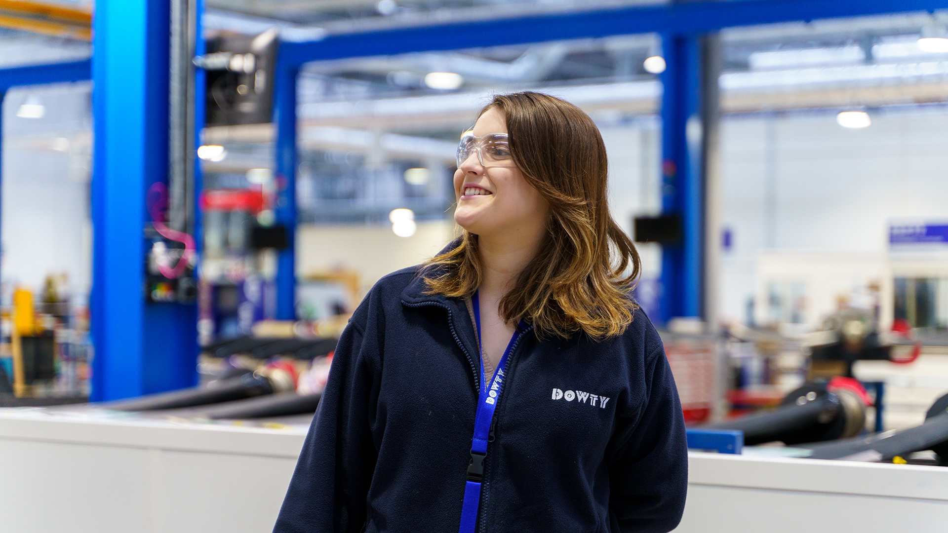 Smiling female Dowty employee