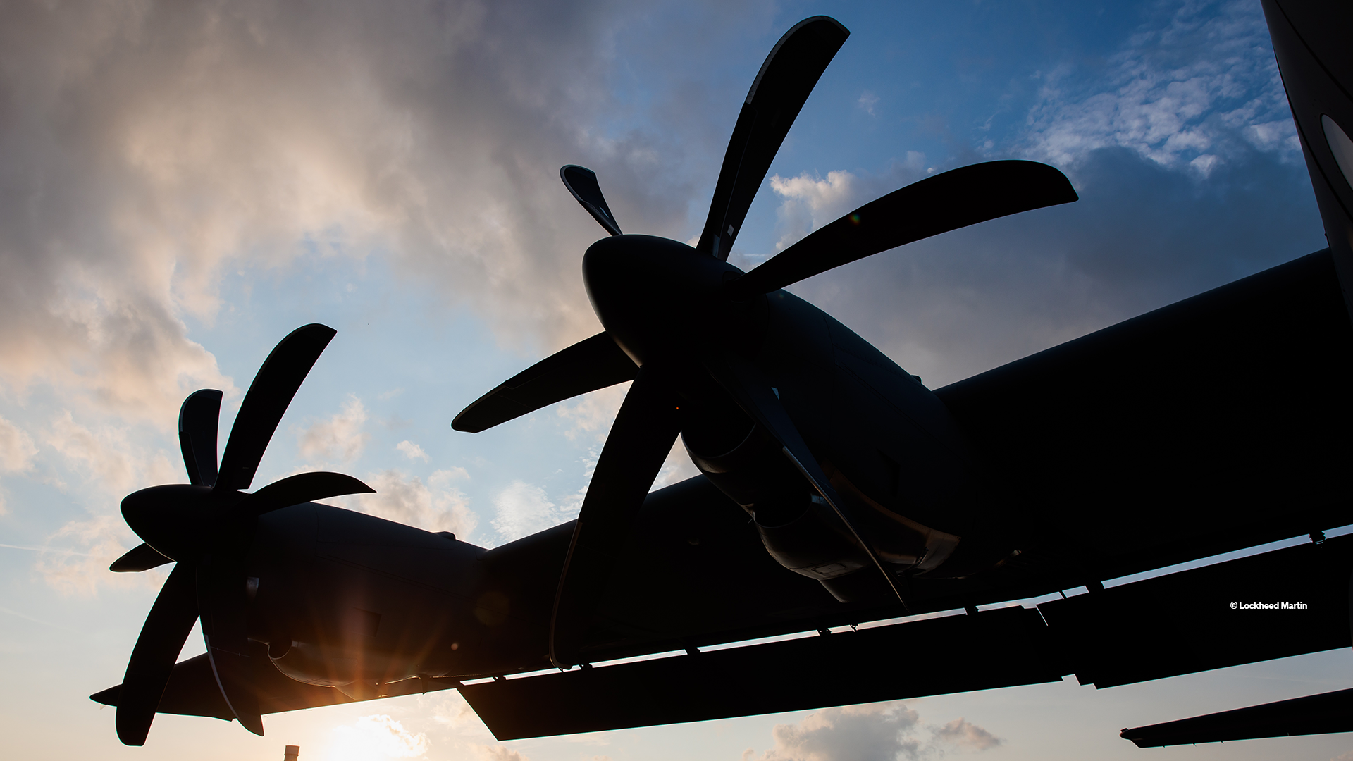 C-130J propeller blade at night